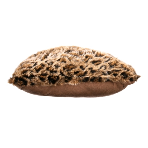 šLeopard Animal Print Faux Fur Soft Throw Pillow - Picture 3 of 6